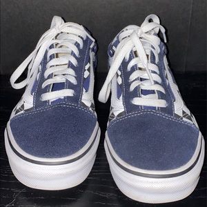 BLACK AND BLUE FLAME VANS